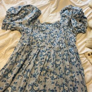 Simply Southern Blue Floral womens Dress